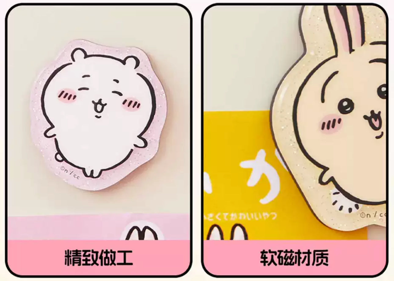 ChiiKawa X Miniso | ChiiKawa Hachiware Usagi Momonga Kurimanju Rakko Magnet with Card - Kawaii Item Cute Accessories  WinnieTheBirds Toy Shop