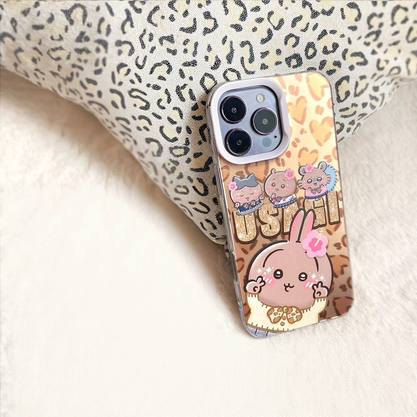 Japanese Cartoon ChiiKawa X 9090 Shibuya Gyaru Laser Case | Tanned Skin Chiikawa Hachiware Usagi Momonga - iPhone Case 11 12 13 14 15 16 16e 17 17e Pro Promax