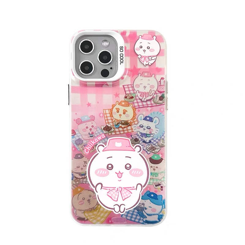 Japanese Cartoon ChiiKawa Picnic Times Laser Case | ChiiKawa Hachiware Usagi - Phone Case Samsung Galaxy S26 S25 S24 S23 S22 S21 FE Ultra Edge
