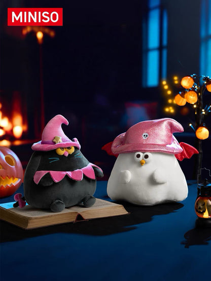Lovely Chicken Fat Dundun Halloween Plush Doll | Black Cat & Ghost - Children Gift Animal Plush Doll