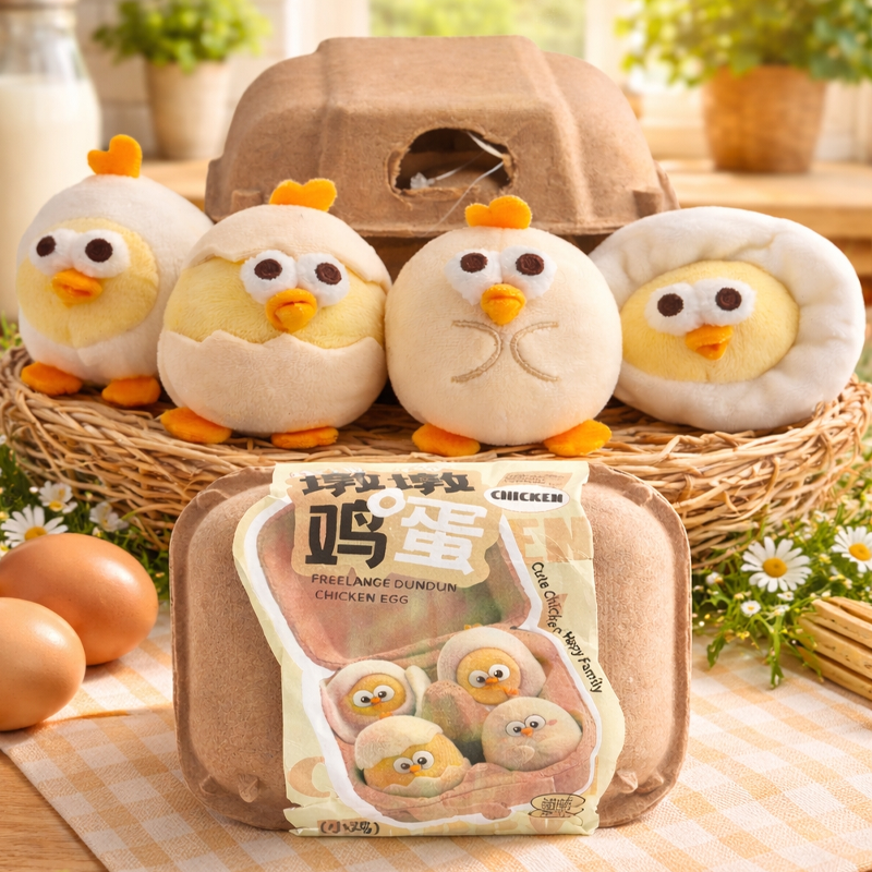 Lovely Chicken Fat Dundun Plush Doll Keychain | DunDun Eggs 4 Styles - Children Gift Animal Mini Plush Doll