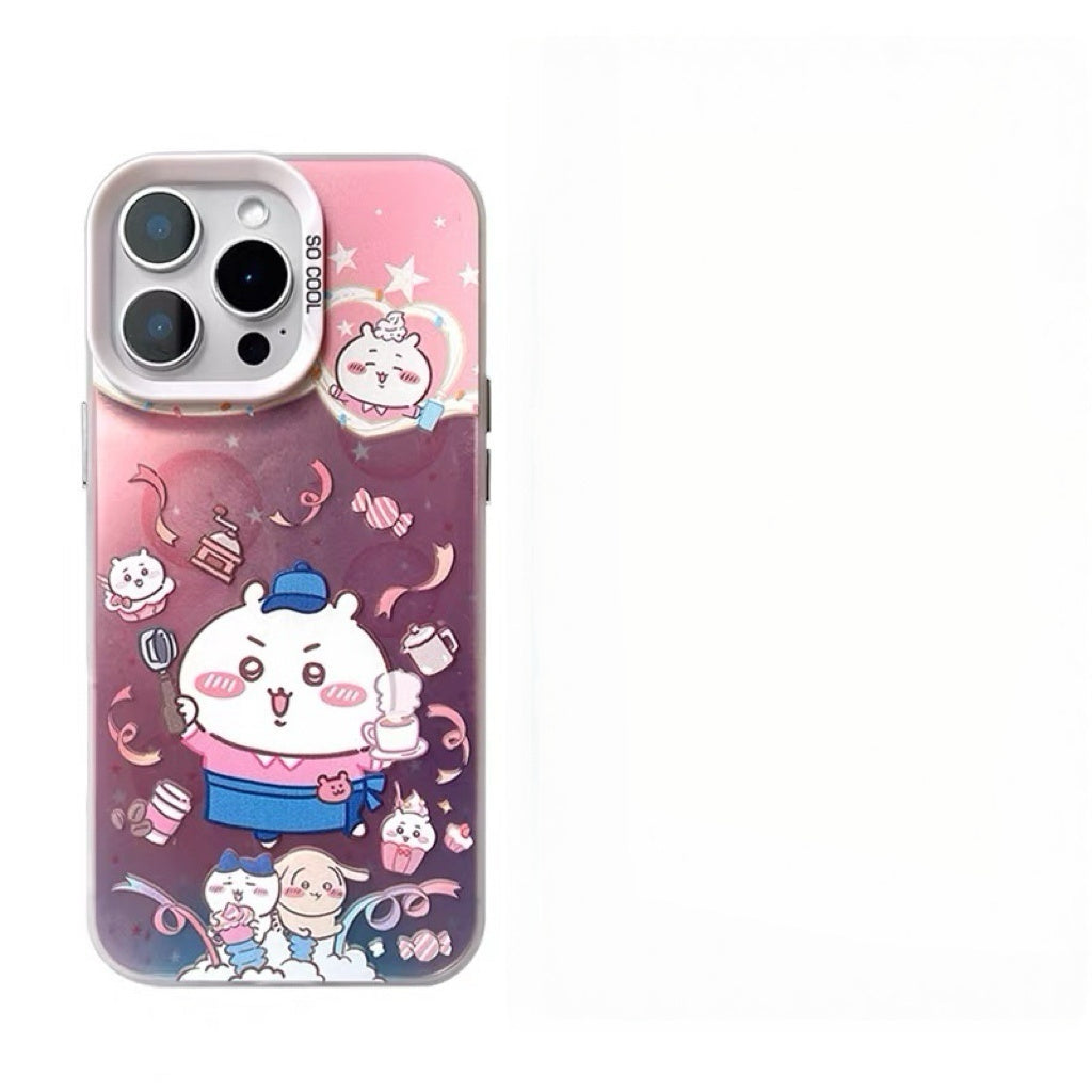 Japanese Cartoon ChiiKawa Cafe Waiter Laser Case | ChiiKawa Hachiware Usagi Momonga - Phone Case Samsung Galaxy S26 S25 S24 S23 S22 S21 FE Ultra Edge
