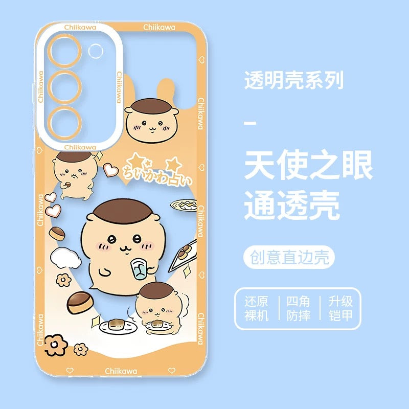 Japanese Cartoon Chiikawa Heart Shape Daily Version | Chiikawa Hachiware Usagi Momonga Kurimanju Rakko - Phone Case Samsung Galaxy S26 S25 S24 S23 S22 S21 FE Ultra