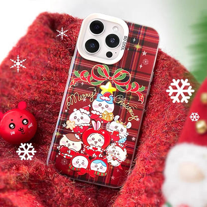 Japanese Cartoon ChiiKawa Xmas Laser Case | Christmas Tree Group - Phone Case Samsung Galaxy S26 S25 S24 S23 S22 S21 FE Ultra Edge