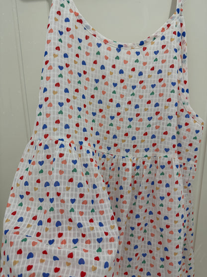 Japanese Fashion Cute Style Shirt Series | Mori Pink Colourful Heart Slip Dress - Kawaii Fashion Items