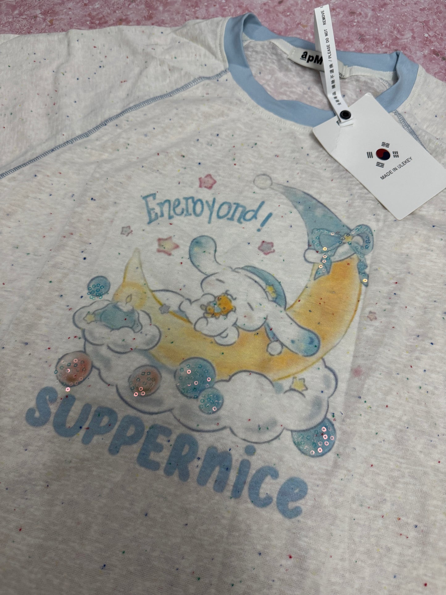 Korean Fashion Cute Cartoon Style T-Shirt Series | Bling Bling Embroidery Sweet Dream My Melody Cinnamoroll - Kawaii Fashion Items
