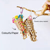 22cm Fun Style Colourful Bamboo Crepe Bite Hanging Natural Parrot Birdie Toy for Small Medium Size Parrot Cages Accessories