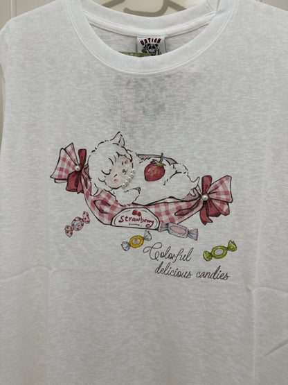 Korean Fashion Cute Animals Style T-Shirt Series | Sheep with Sweets - Kawaii Fashion Items