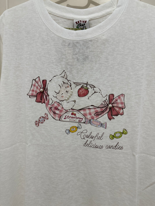 Korean Fashion Cute Animals Style T-Shirt Series | Sheep with Sweets - Kawaii Fashion Items