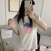 Korean Fashion Cute Fruits Style T-Shirt Series | Pink Strawberry with Gittler Bling Tee - Kawaii Fashion Items