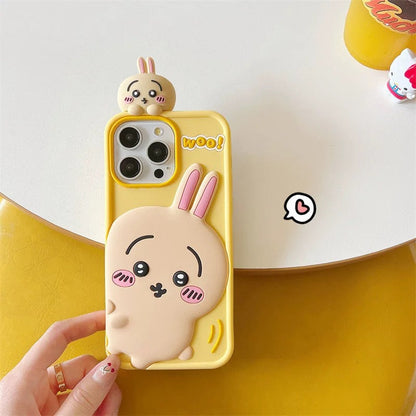Japanese Cartoon ChiiKawa Look at you Silicone | Chiikawa Hachiware Usagi - iPhone Case 15 14 13 12 Pro ProMax WinnieTheBirds Toy Shop