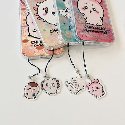 Japanese Cartoon iPhone Case with Strap | Laser Kurimanju Rakko Shisa Furuhonya - iPhone CasePhone Case 7 8 PLUS SE2 XS XR X 11 12 13 14 15 Pro Promax 12mini 13mini WinnieTheBirds Toy Shop
