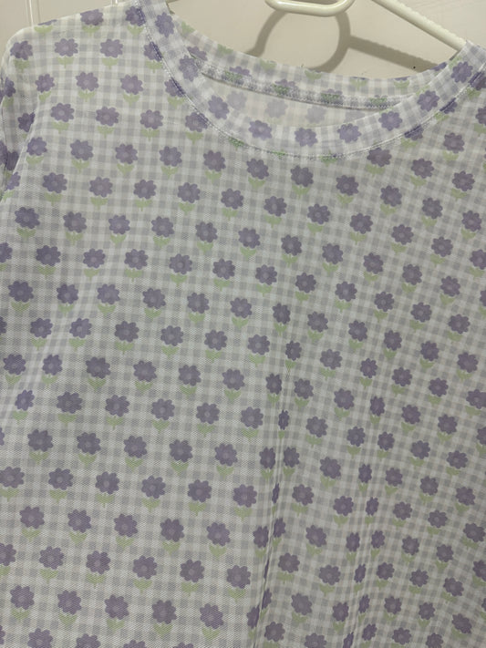 日本のファッションかわいいスタイル日焼け止めTシャツシリーズ | パープルフラワー - カワイイファッションアイテム