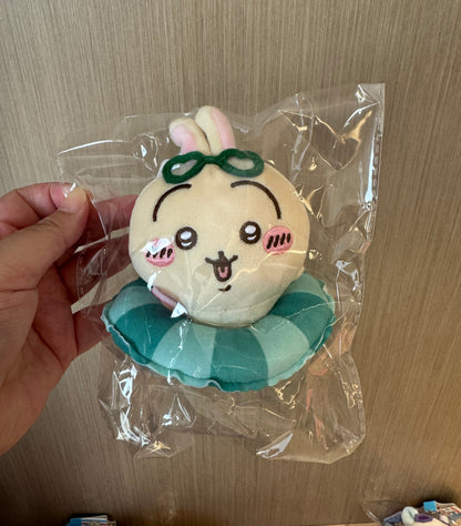 ChiiKawa X Miniso Hot Summer Series | ChiiKawa Hachiware Usagi Momonga Kurimanju Rakko Shisa In Swim Ring Cute Plush Doll Keychain - Kawaii Items Room Decoration Doll