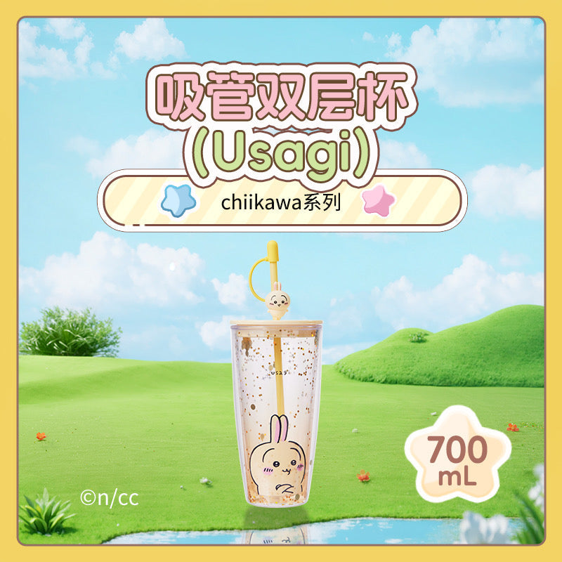 ChiiKawa X Miniso | ChiiKawa Hachiware Usagi Glitter Cool Warm Big Water Cup - Kawaii Item Decoration  WinnieTheBirds Toy Shop