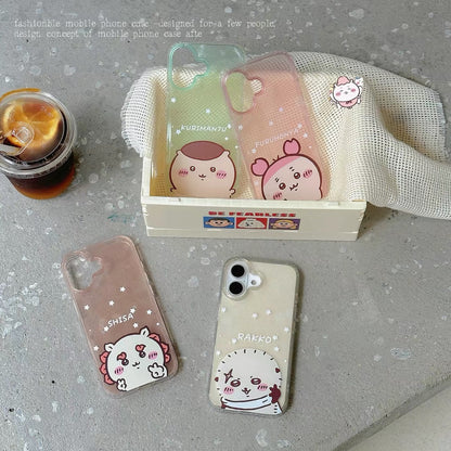 Japanese Cartoon ChiiKawa Gittler Colour Clear Case | Say Hi Kurimanju Rakko Shisa Furuhonya - Phone Case Samsung Galaxy S26 S25 S24 S23 S22 S21 FE Ultra Edge