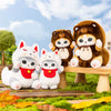 日本限定 もふもふにゃんこ もふもふにゃんこ いなり狐と信楽たぬき かわいいぬいぐるみ＆キーホルダー - かわいいアイテム ルームデコレーションドール