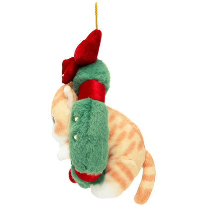 Japan Mofusand | Mofusand Cat In Christmas Wreath Plush Doll Keychain - Kawaii items Room Decoration Doll