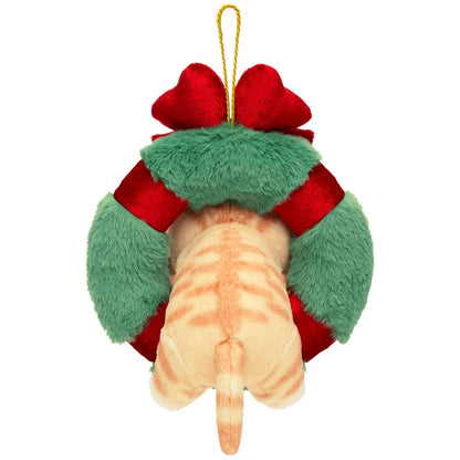Japan Mofusand | Mofusand Cat In Christmas Wreath Plush Doll Keychain - Kawaii items Room Decoration Doll