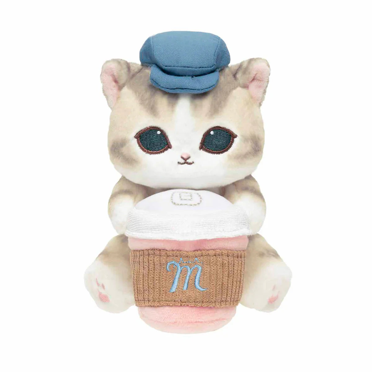 Japan Mofusand | Mofusand Cat Holding Coffee Cup and Donuts Desktop Hanging Plush Doll - Kawaii items Room Decoration Doll
