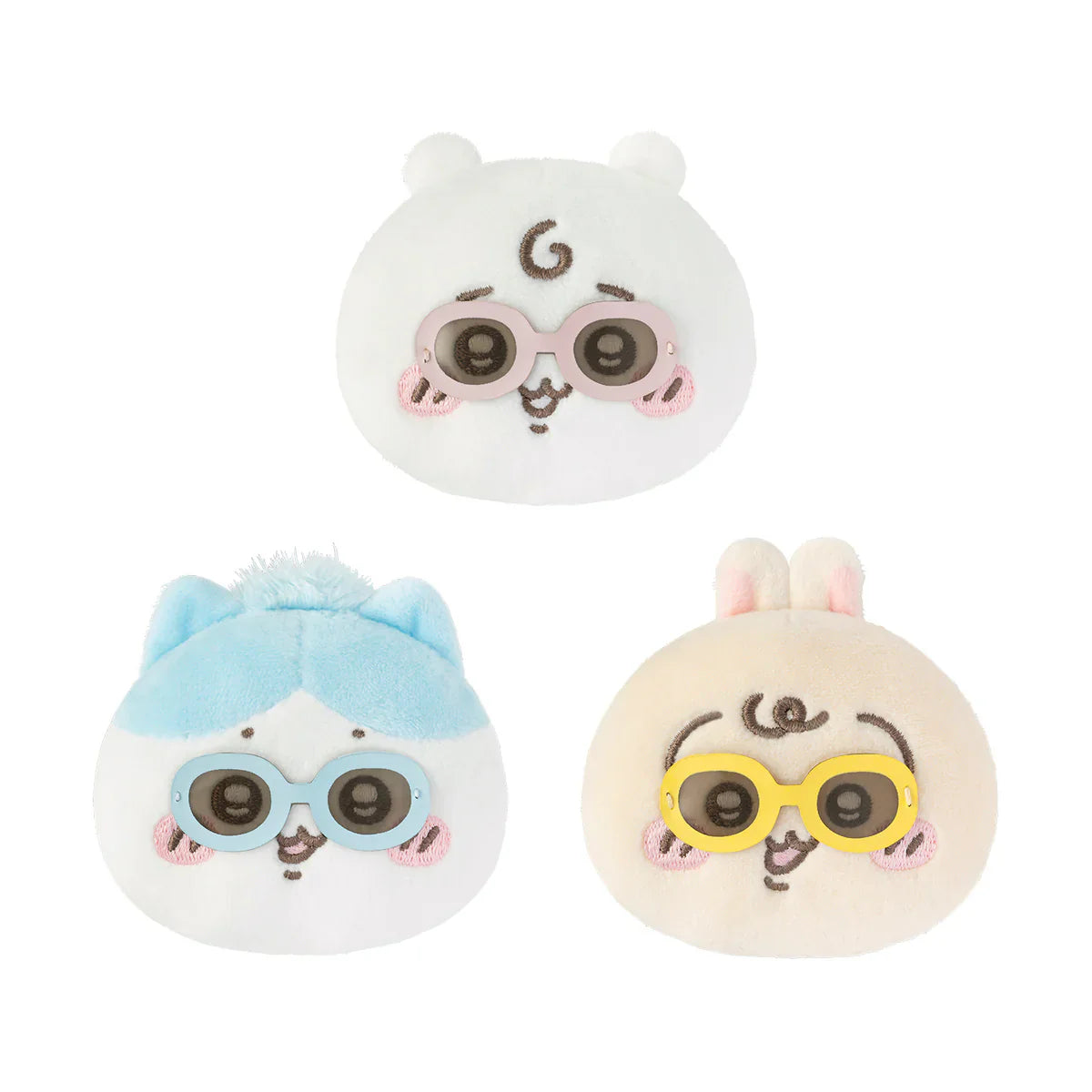 Japan ChiiKawa Baby Series | ChiiKawa Hachiware Usagi Cute Baby Wearing Sunglasses Plush Doll Badge Set - Kawaii items Room Decoration Doll