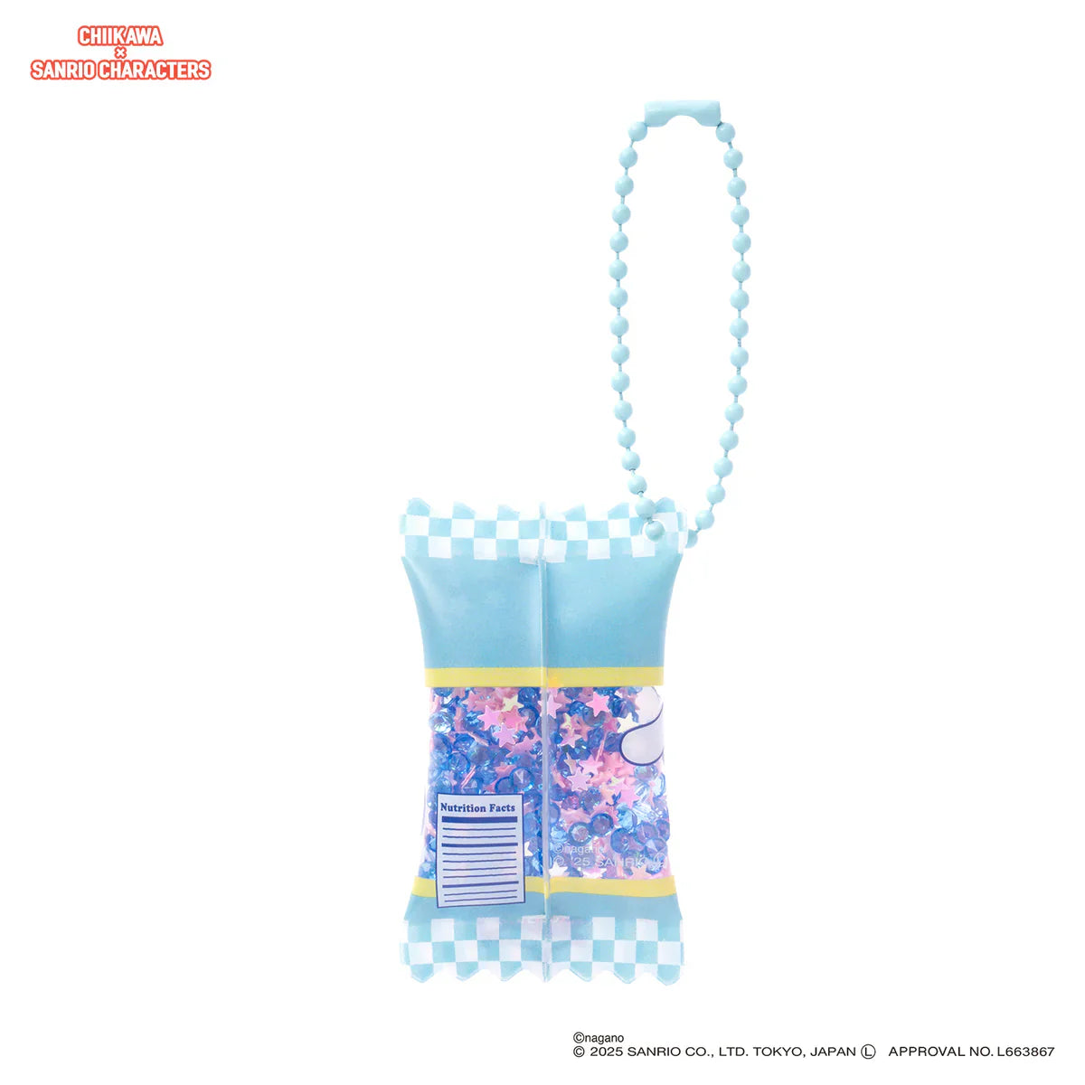 Japan ChiiKawa Kiramekko X Sanrio Series | ChiiKawa Hachiware Usagi Momonga Shisa Crab Cute Supermarket Shaka Shaka Snack Keychain - Kawaii items Room Decoration