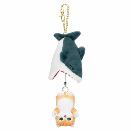 Japan Mofusand | Mofusand Cat in Shark and Shrimp Fly Cute Plush Doll Retractable Keyring - Kawaii items Room Decoration Doll