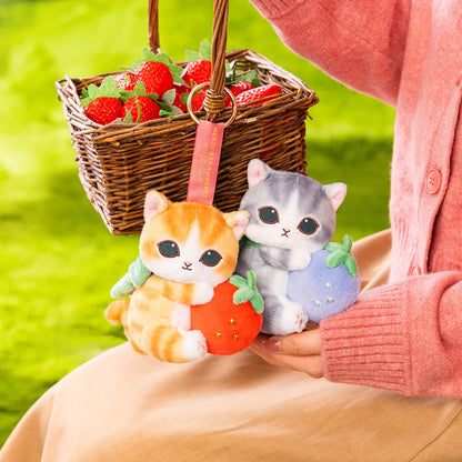Japan Mofusand Merci Strawberry Series | Mofusand Cat Holding Strawberry Cute Plush Doll - Kawaii items Room Decoration Doll