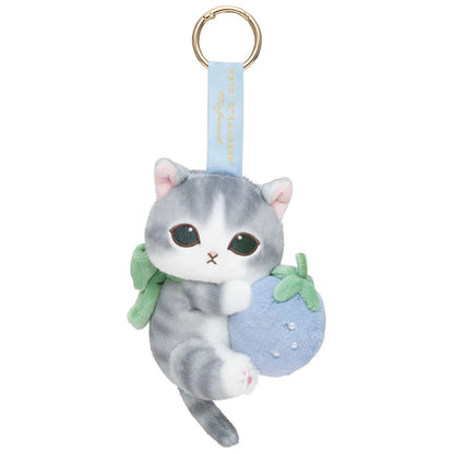 Japan Mofusand Merci Strawberry Series | Mofusand Cat Holding Strawberry Cute Plush Doll - Kawaii items Room Decoration Doll