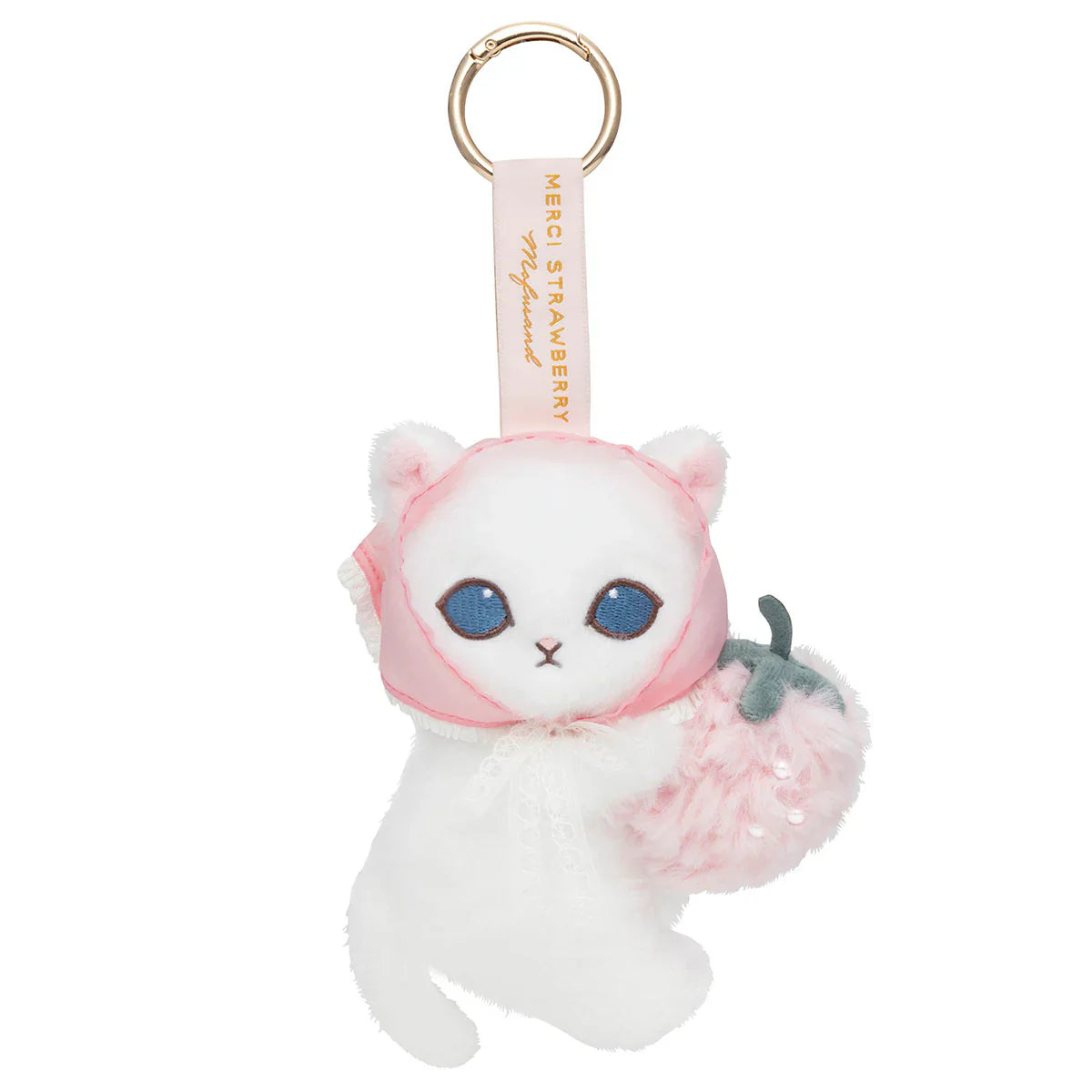 Japan Mofusand Merci Strawberry Series | Mofusand Cat Holding Strawberry Cute Plush Doll - Kawaii items Room Decoration Doll