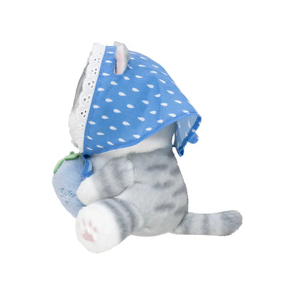 Japan Mofusand Merci Strawberry Series | Mofusand Cat Wearing Babushka Scarf Holding Strawberry Cute Plush Doll - Kawaii items Room Decoration Doll