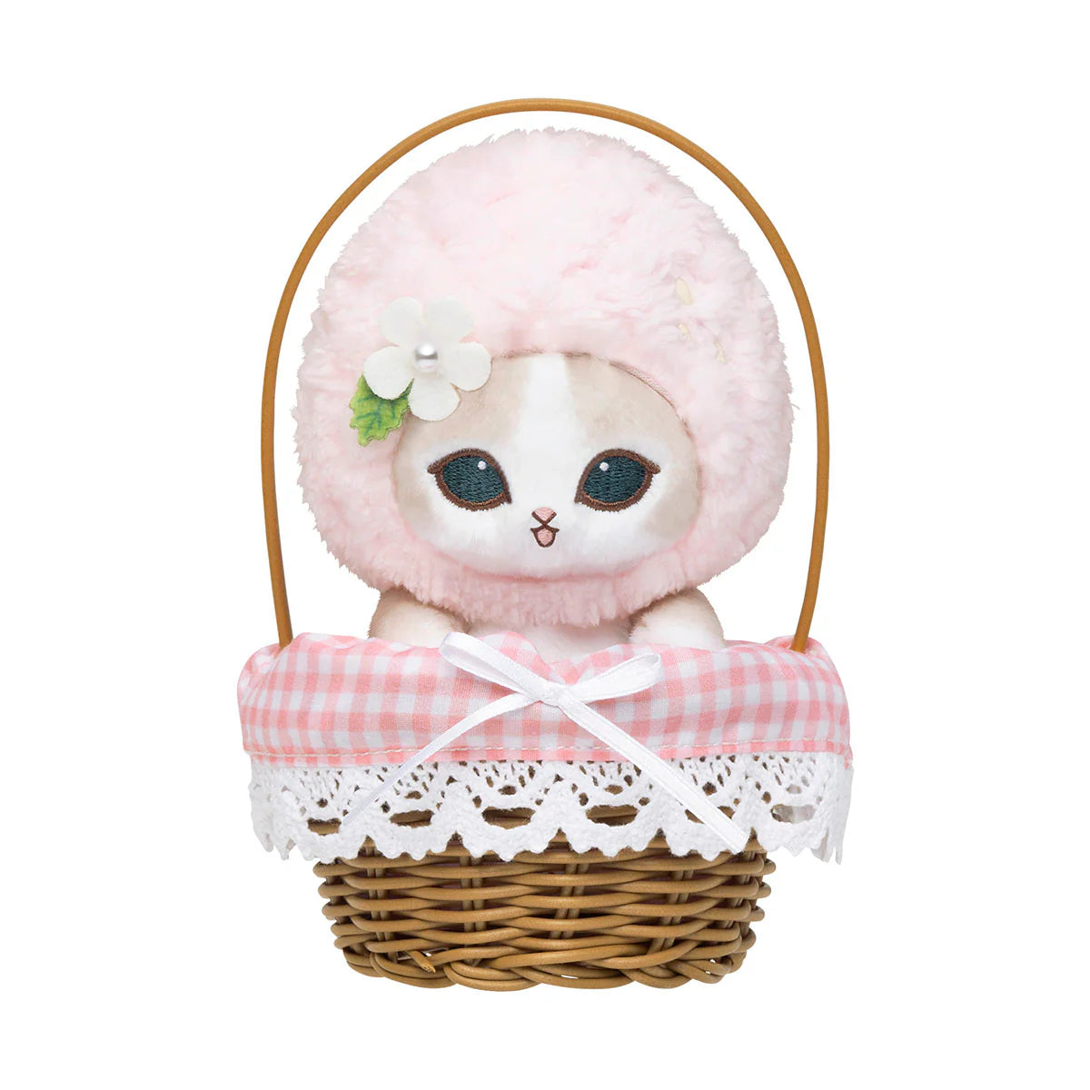Japan Mofusand Strawberry Series | Mofusand Cat with Strawberry Hat Cute Plush Doll in Basket and Keychain - Kawaii items Room Decoration Doll