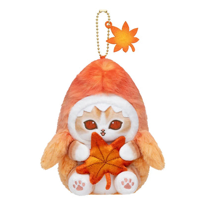 Japan Mofusand Autumn Leave Series | Mofusand Cat in Shark Costume Mascot Plush Doll Keychain - Kawaii items Room Decoration Doll