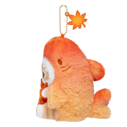 Japan Mofusand Autumn Leave Series | Mofusand Cat in Shark Costume Mascot Plush Doll Keychain - Kawaii items Room Decoration Doll