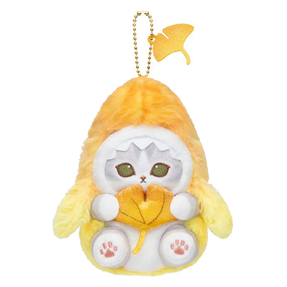 Japan Mofusand Autumn Leave Series | Mofusand Cat in Shark Costume Mascot Plush Doll Keychain - Kawaii items Room Decoration Doll