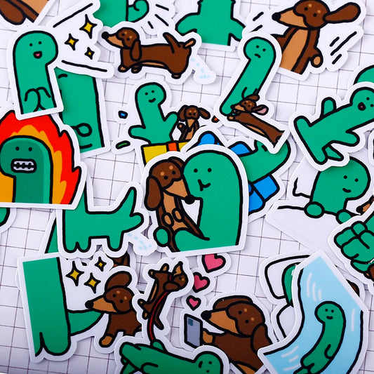 Set of 22 Pieces Cute Little Dinosaur Joguman | Stickers D - DIY Journal Craft Diary Art Scrapbook Laptop Luggage Decal Cute Animal Pack