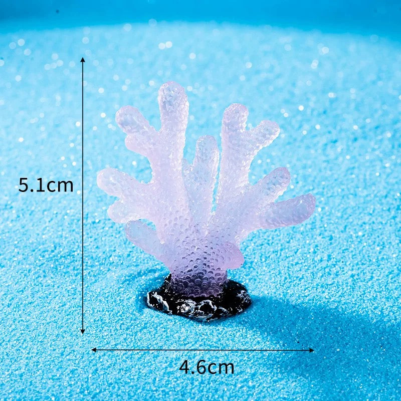 Japanese Cartoon Resin Ornament | Luminous GID Coral - For Betta Tropical Fish Tank Toy Micro Landscape Creative Plant Decoration