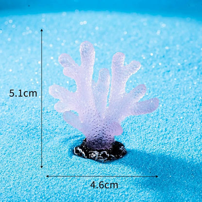 Japanese Cartoon Resin Ornament | Luminous GID Coral - For Betta Tropical Fish Tank Toy Micro Landscape Creative Plant Decoration
