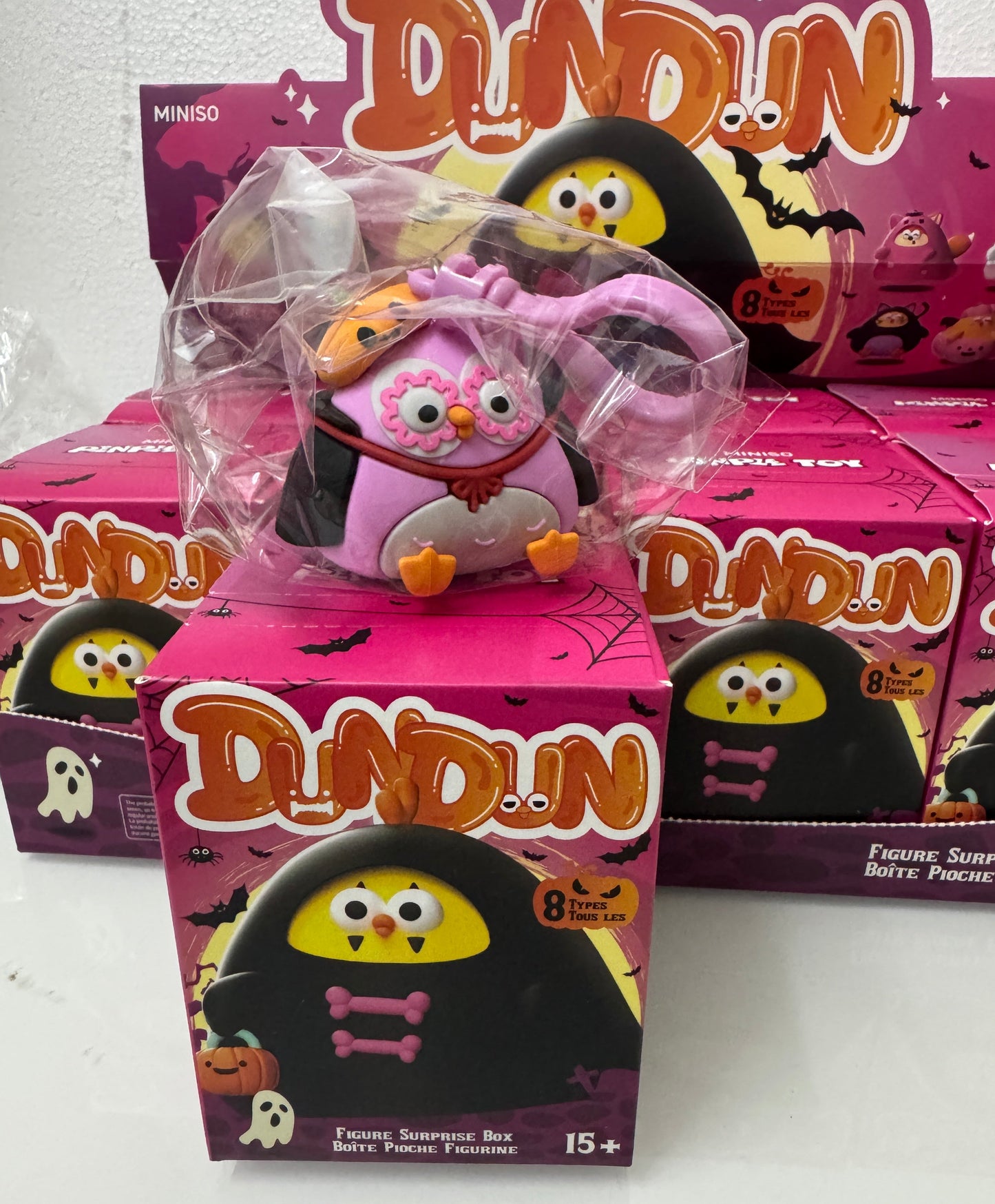 Lovely Chicken Fat Dundun Halloween Plastic Keychain | DunDun Pumpkin Owl - Children Gift Animal Blind Box