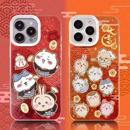 Japanese Cartoon ChiiKawa Happy New Year Case | Kimono & Group 2 Styles - iPhone Case 11 12 13 14 15 16 16e 17 17e Pro Promax