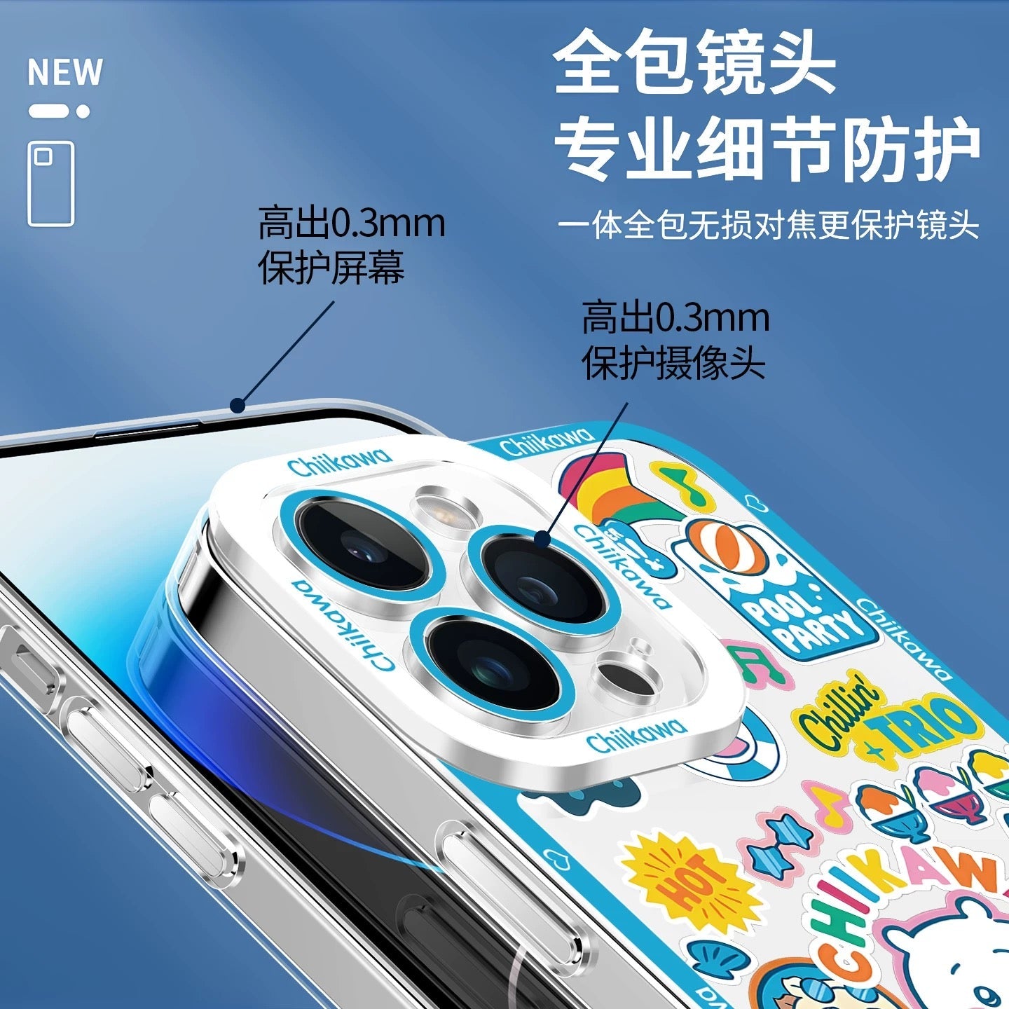 Japanese Cartoon ChiiKawa iPhone Case | Summer Time & Bee Sky Blue Ver 8 Styles - iPhone Case PLUS SE2 11 12 13 14 15 16 16e 17 17e Pro Promax 12mini 13mini