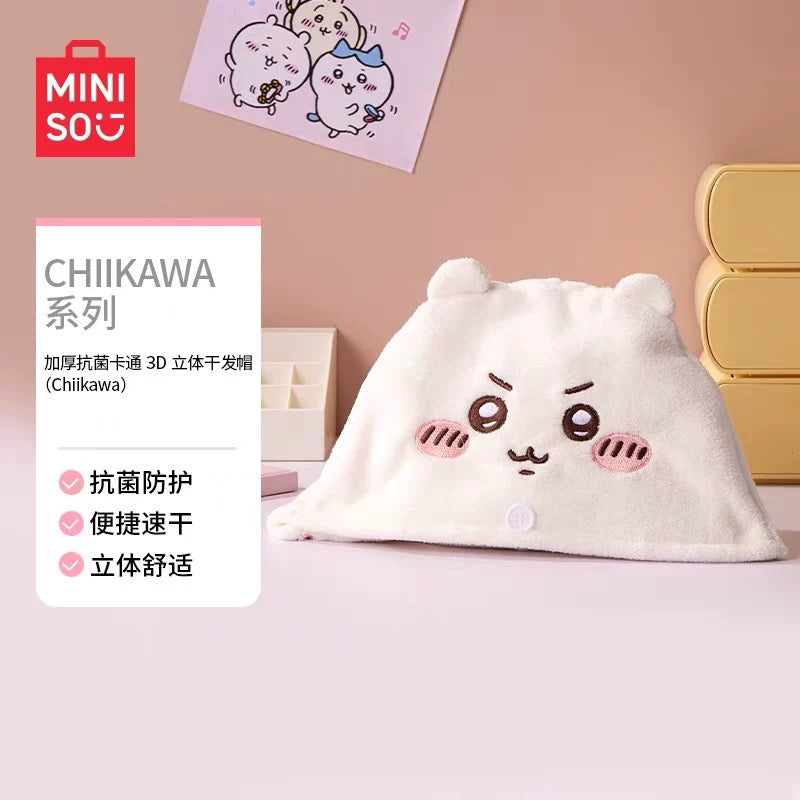ChiiKawa x Miniso | ChiiKawa Hachiware Usagi Cute Dry Hair Cap Towel - Kawaii items Cute Hair Accessories  WinnieTheBirds Toy Shop