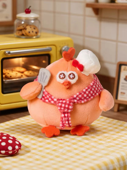 ラブリー チキンファット ダンダン ぬいぐるみキーホルダー | スイートスポットベーカリーシリーズ ヒヨコ - 子供用ギフト 動物ミニぬいぐるみ
