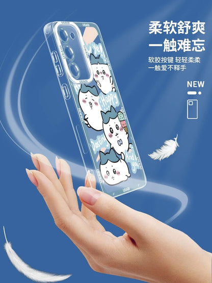 Japanese Cartoon Chiikawa Happy Enjoy Day Version | Chiikawa Hachiware Usagi Momonga Kurimanju - Phone Case Samsung Galaxy S26 S25 S24 S23 S22 S21 FE Ultra