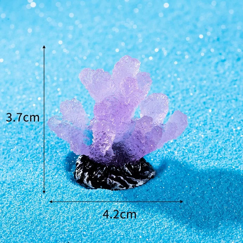 Japanese Cartoon Resin Ornament | Luminous GID Coral - For Betta Tropical Fish Tank Toy Micro Landscape Creative Plant Decoration