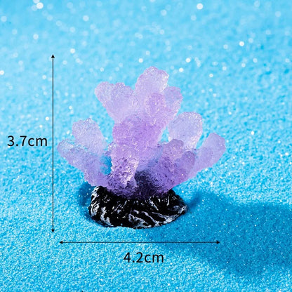 Japanese Cartoon Resin Ornament | Luminous GID Coral - For Betta Tropical Fish Tank Toy Micro Landscape Creative Plant Decoration