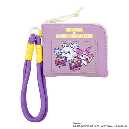 Japan ChiiKawa Kiramekko X Sanrio Series | ChiiKawa Hachiware Usagi Momonga Shisa Crab Cute Icon Compact Wallet - Kawaii items Room Decoration