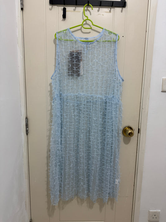 Japanese Fashion Cute Style Mori Series | Layer Blue with Ribbon Vest Dress - Kawaii Fashion Items