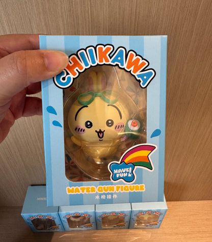 ChiiKawa X Miniso Hot Summer Series | ChiiKawa Hachiware Usagi Momonga Kurimanju Rakko Shisa Playing Water Gun Cute Plastic Doll Keychain - Kawaii Items Room Decoration Doll