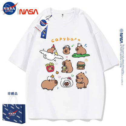 Cute Animals Capybara Style T-Shirt Series | Happy & Fun Daily Part1 - Kawaii Fashion Items for Child & Adult Matching outfits for Parents and Children